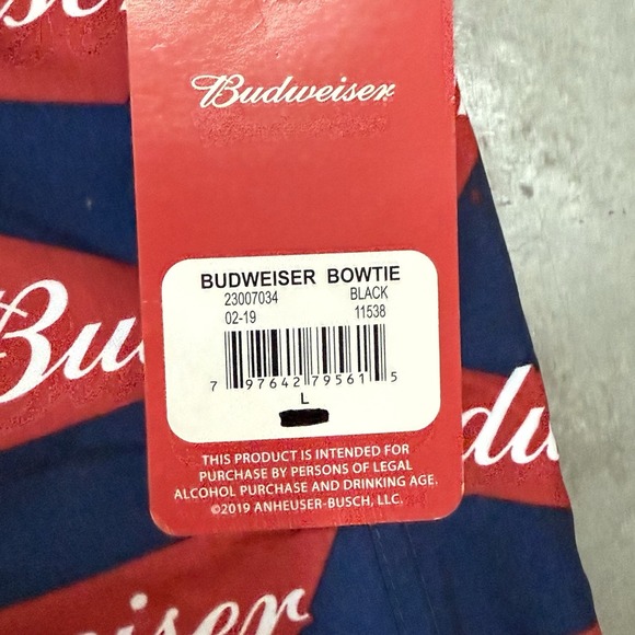 Men's Budweiser Swim Trunks Red & Blue All Over Print Board Shorts Size Large - Picture 5 of 5